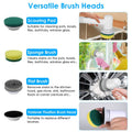 Cordless Electric Spin Scrubber -4-in-1 Rechargeable Cleaning Brush